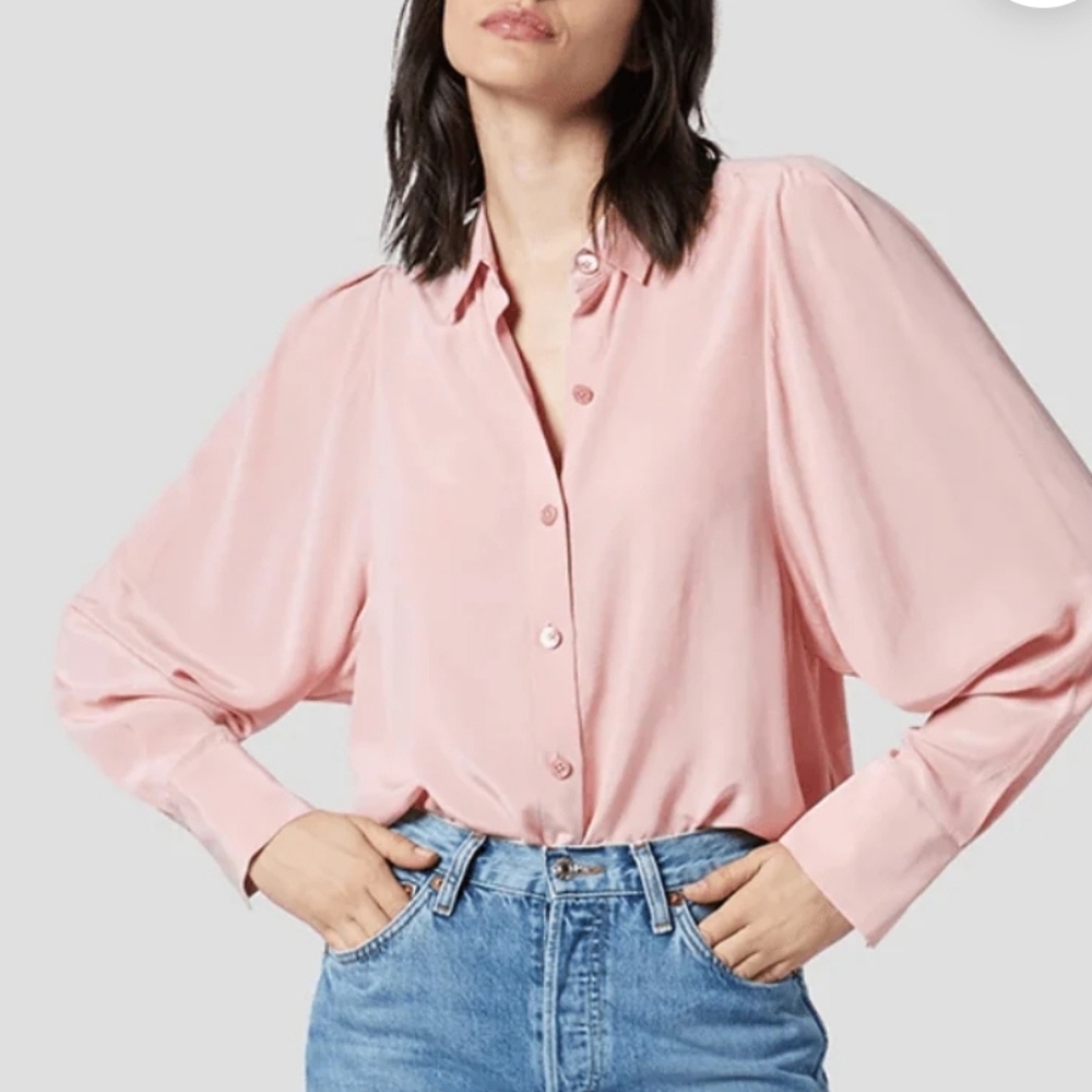EQUIPMENT Femme Shanton Silk Dolman Sleeve Shirt Zephyr Pink Large